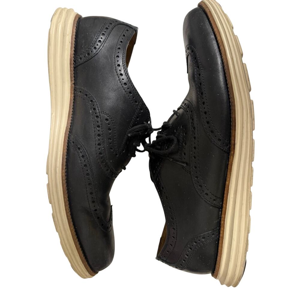 COLE HAAN Black Lace Up Casual Leather Dress Shoes Men 11